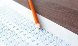 Acton Academy St. George - standardized test scantron and pencil.